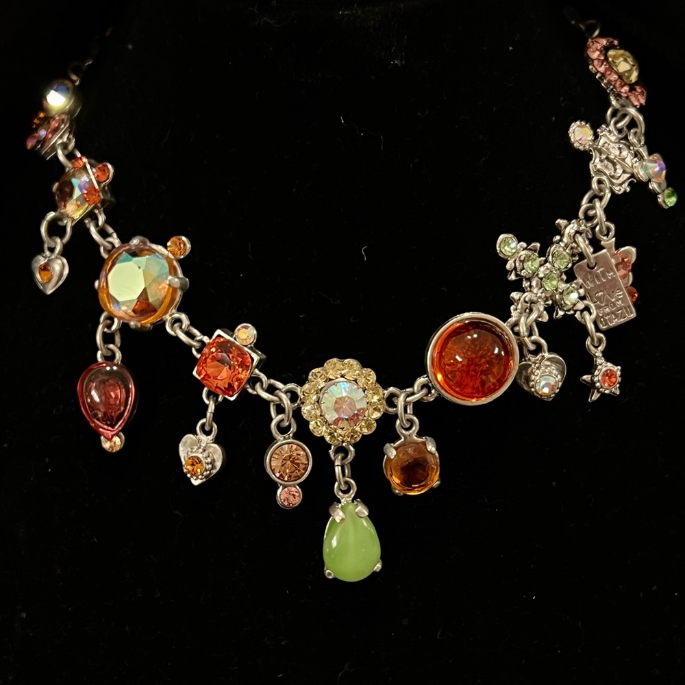 Rodrigo Otazu Swarovski Crystal multi colored necklace, like new, never worn
